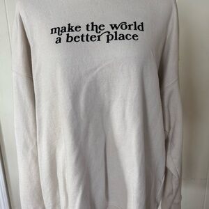 H&M Beige Relaxed Fit Sweatshirt